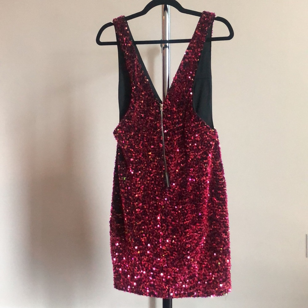 Fashion nova size large Rachel Sequin Mini Dress - Wine - Picture 6 of 7